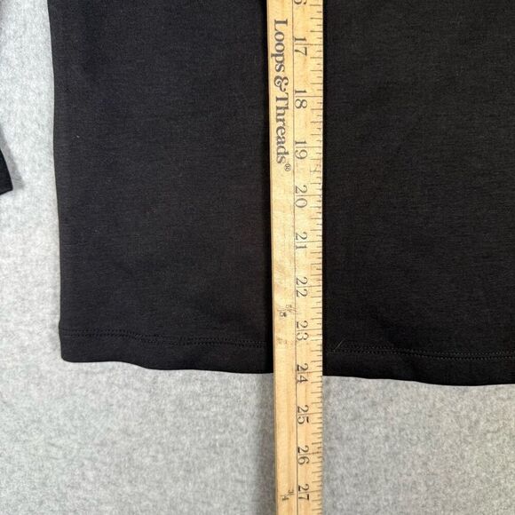 Chicos Zenergy Womens Size 2 US 12/14 Cut Out Knit Top Black Long Sleeve NWT - Picture 4 of 8